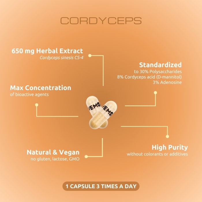 Cordyceps, 60 capsules I VemoHerb<sup>®</sup> - Image 3