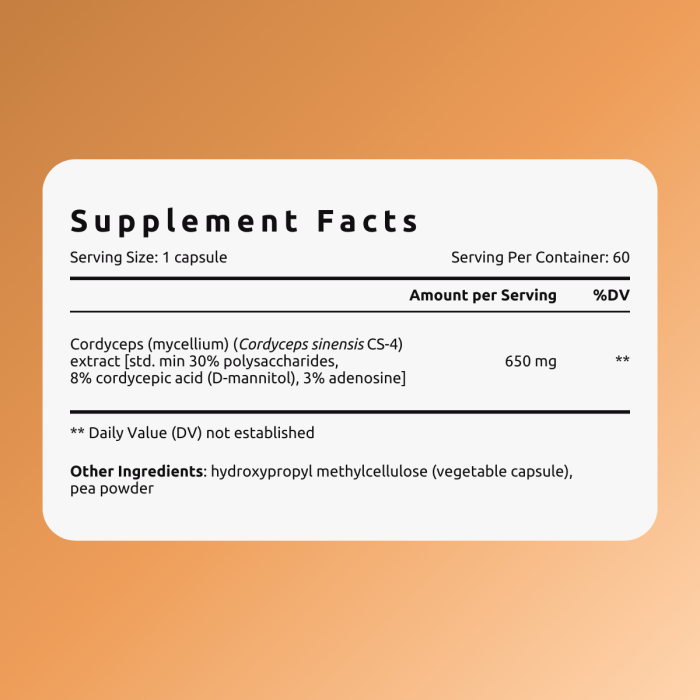 Cordyceps, 60 capsules I VemoHerb<sup>®</sup> - Image 6