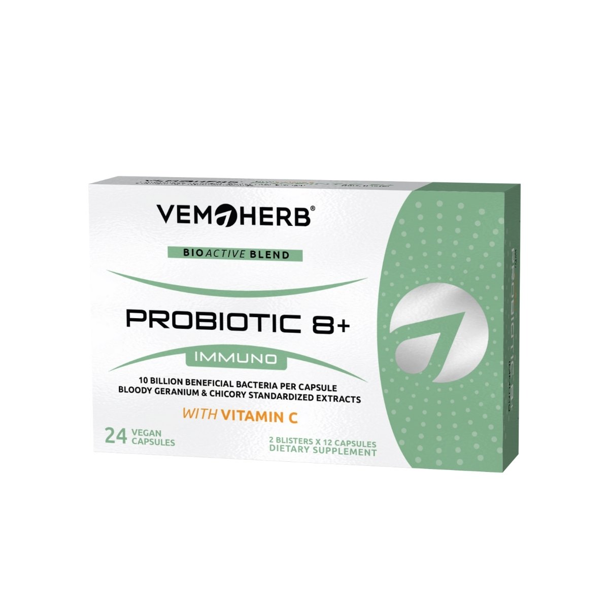 PROBIOTIC 8+VITC (1) ProBiotic 8+Immuno (+Vit C), 24 caps I VemoHerb<sup>®</sup> - Image 1